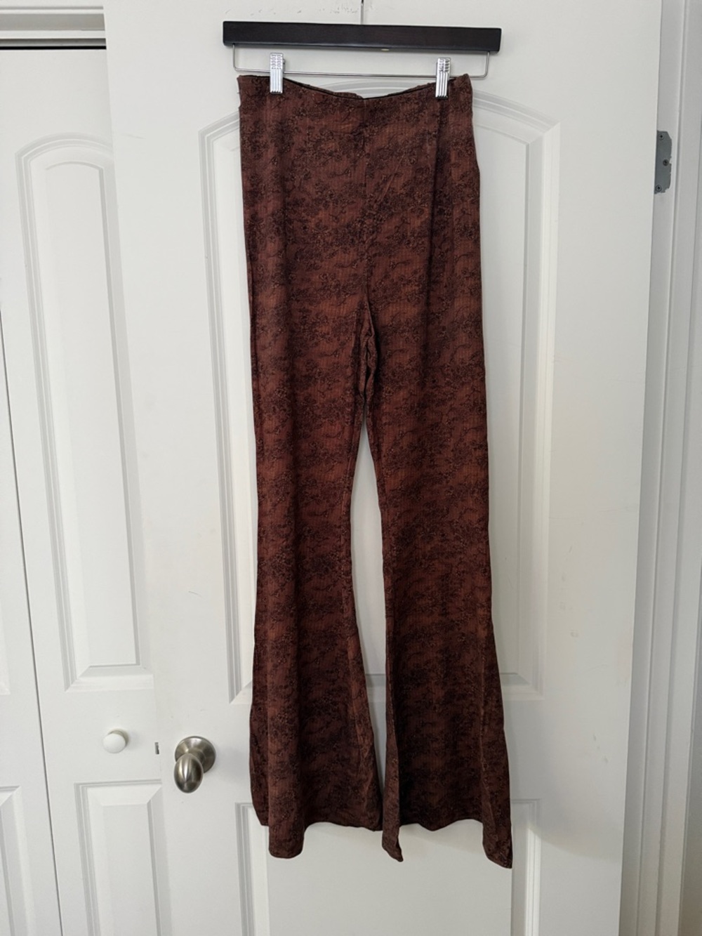 Free People Brown Printed Flare Pants